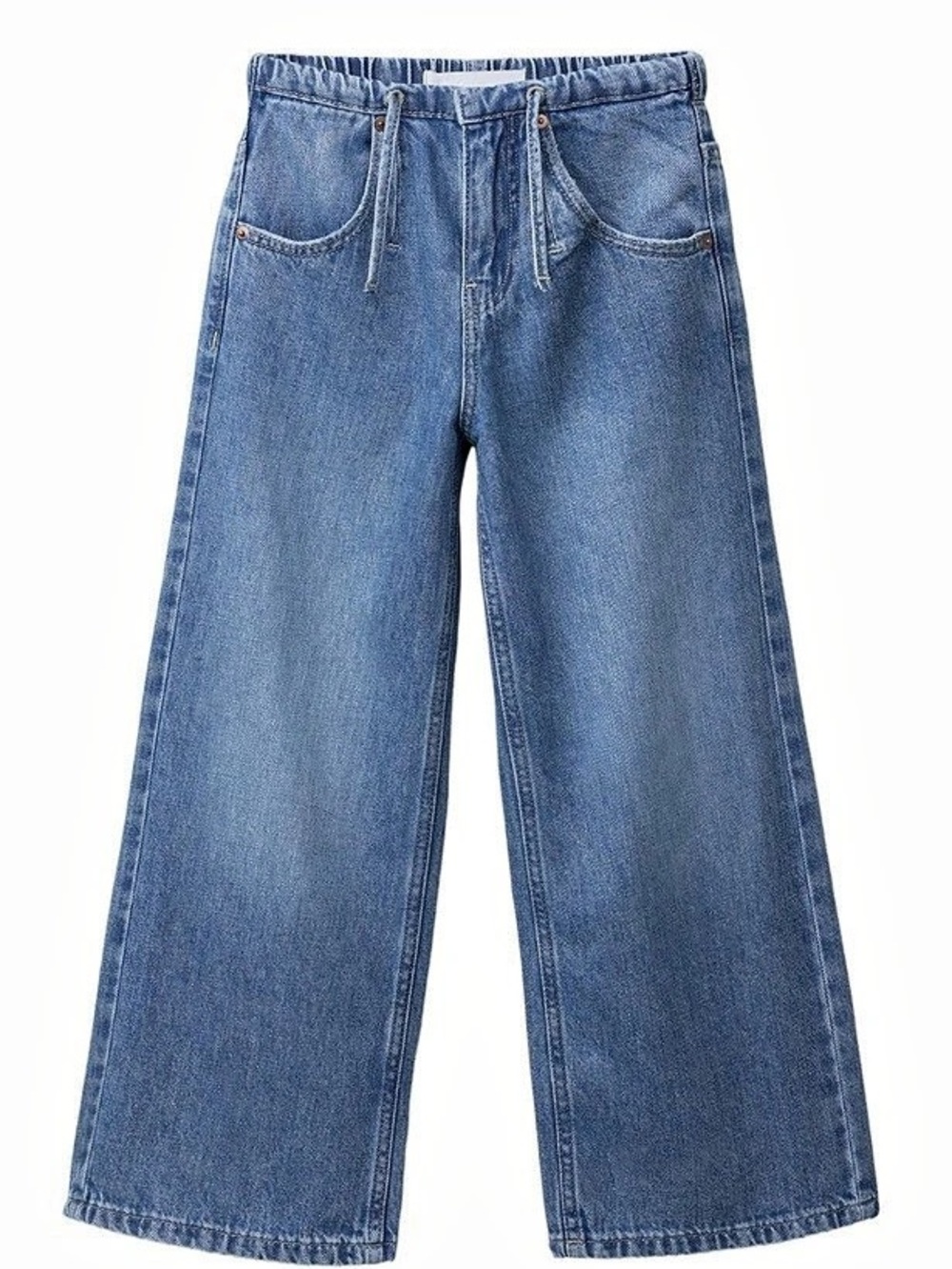 Zara Wide Leg Jeans - Comfortable Elastic Waist - size 6-7